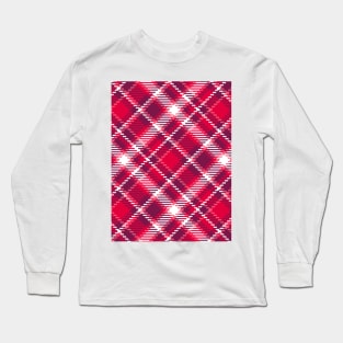 Retro Valentine's tartan pink burgundy pattern Long Sleeve T-Shirt